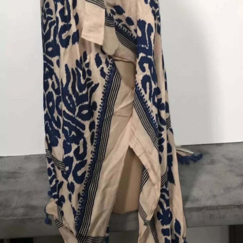 Macchia di Ruggine Navy & Beige Boho Kimono NEW NWT One Size Fits Most - Picture 7 of 8